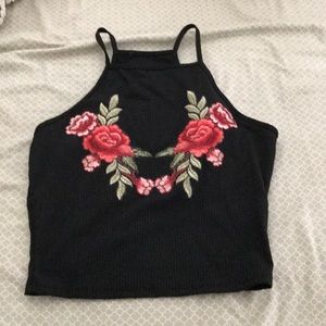 Floral black shirt